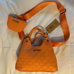 NEW Steve Madden Orange Crossbody Mini Handbag with Attached Coin Purse
